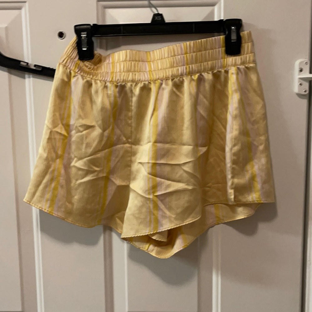 Silk Yellow Striped Victoria’s Secret Pajama Short